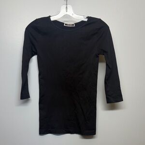 Nikibiki Classic Black Long Sleeve Stretch Smooth Material Shirt SIZE S